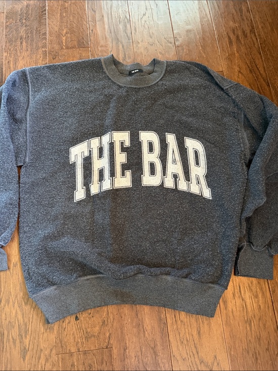 The Bar Tops - THE BAR Charcoal Gray reversible Crewneck